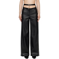 BEVZA Black High-Rise Faux-Leather Trousers 231726F087000