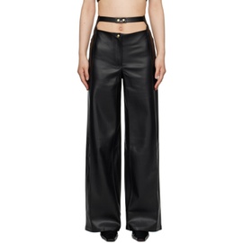 BEVZA Black High-Rise Faux-Leather Trousers 231726F087000
