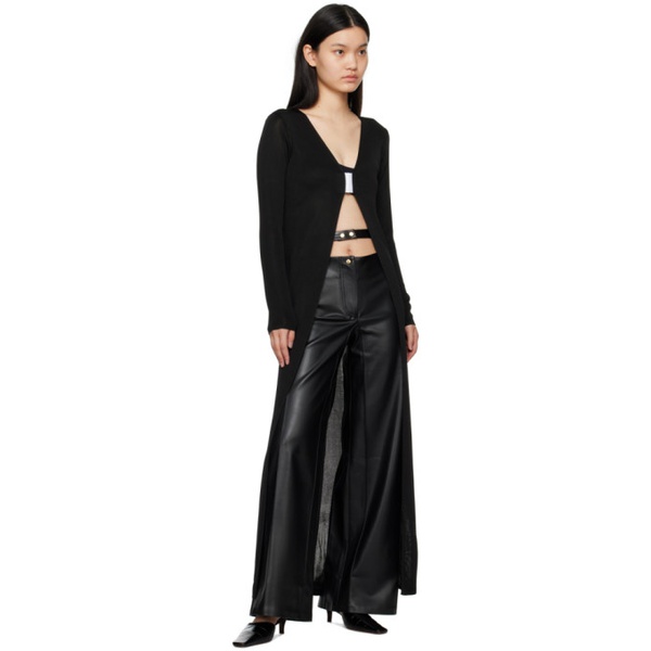  BEVZA Black High-Rise Faux-Leather Trousers 231726F087000