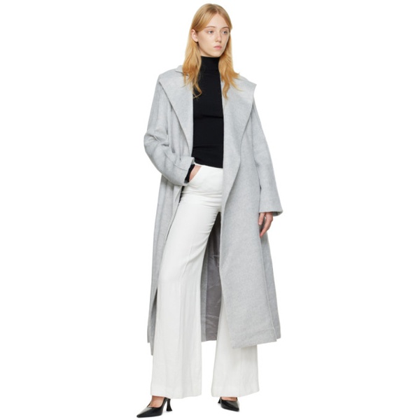  BEVZA Gray Double Long Coat 222726F059000