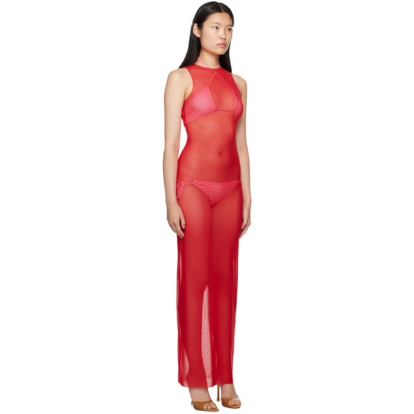  BINYA Red Saturno Maxi Dress 232557F055000