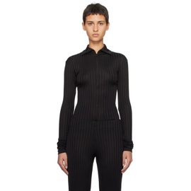 BITE Black Zip Turtleneck 241734F099000