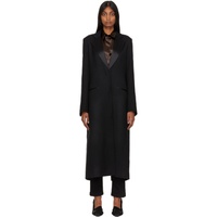 BITE Black Long Wool Coat 222734F059003