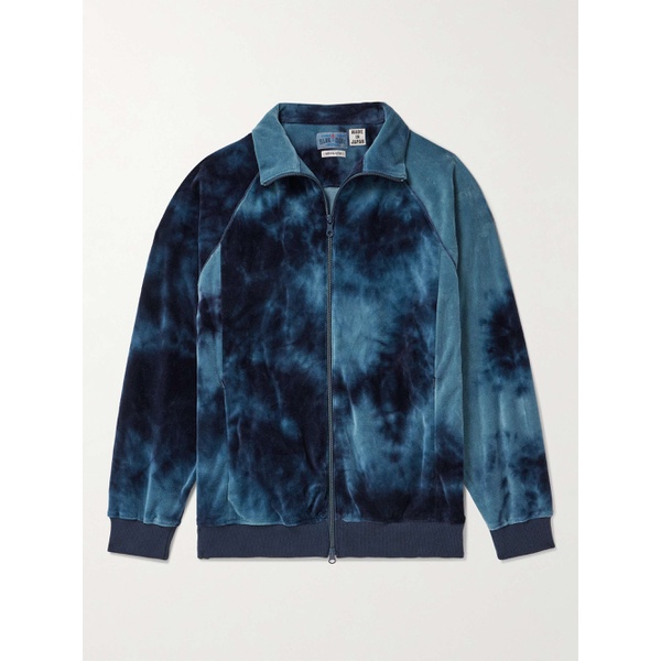  블루 블루 재팬 BLUE BLUE JAPAN Kagozome Tie-Dyed Cotton-Blend Velour Track Jacket 1647597319032016