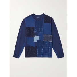 블루 블루 재팬 BLUE BLUE JAPAN Patchwork Indigo-Dyed Cotton-Jersey T-Shirt 1647597319032033