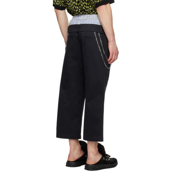  BLUEMARBLE Black Double Layered Trousers 241950M191000