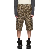 BLUEMARBLE Beige & Brown Leopard Shorts 241950M193001