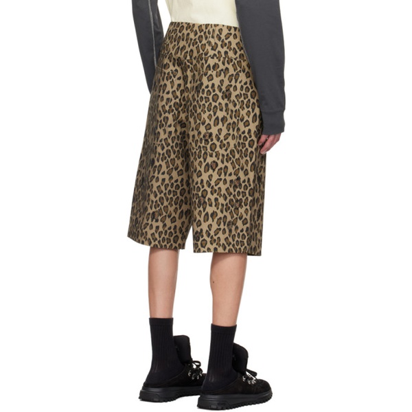  BLUEMARBLE Beige & Brown Leopard Shorts 241950M193001