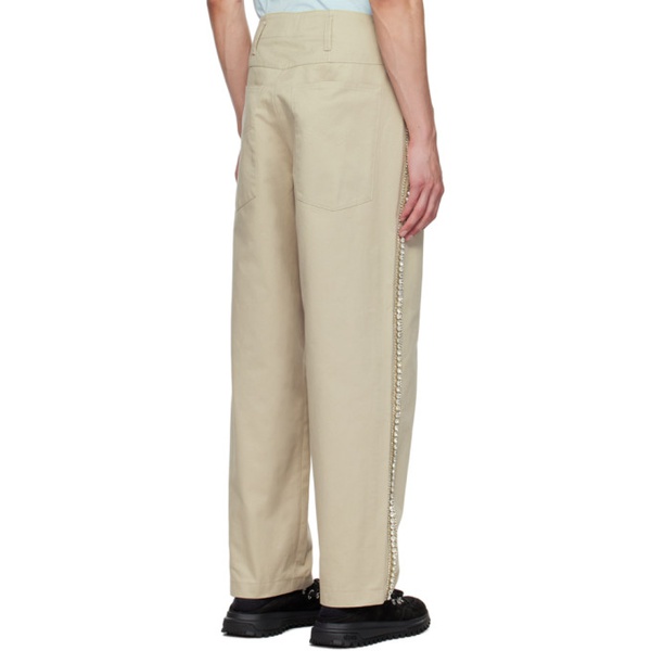  BLUEMARBLE Beige Embroidered Trousers 241950M191001