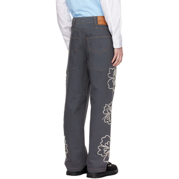  BLUEMARBLE Gray Embroidered Jeans 241950M186000