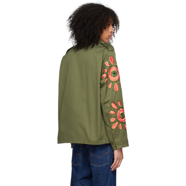  BLUEMARBLE Khaki Embroidered Jacket 231950M180002