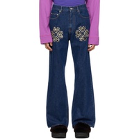 BLUEMARBLE Blue Studded Zebra Bootcut Jeans 231950M186004