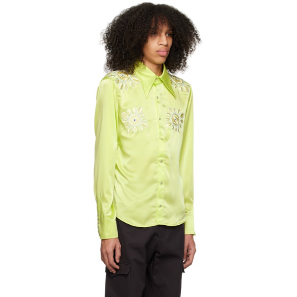  BLUEMARBLE Green Embroidered Shirt 231950M192002