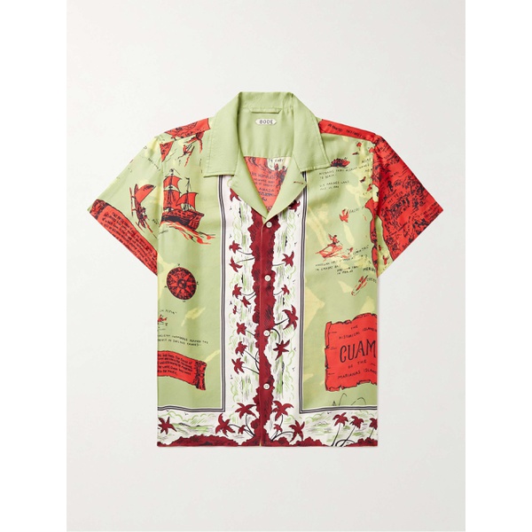  보디 BODE Guam Camp-Collar Printed Silk Crepe de Chine Shirt 1647597311226876