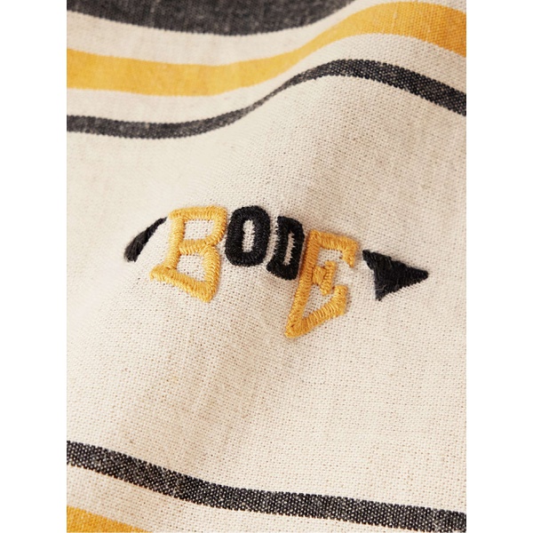  보디 BODE 네임세이크 Namesake Camp-Collar Logo-Embroidered Striped Cotton Shirt 1647597326794202