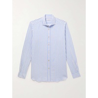 BOGLIOLI Cutaway-Collar Striped Linen and Cotton-Blend Shirt 1647597322912826