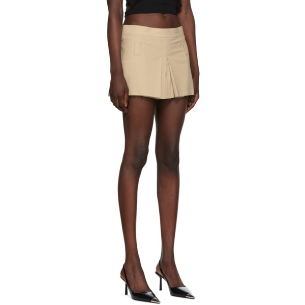  BONBOM Beige Pleated Miniskirt 222253F090001