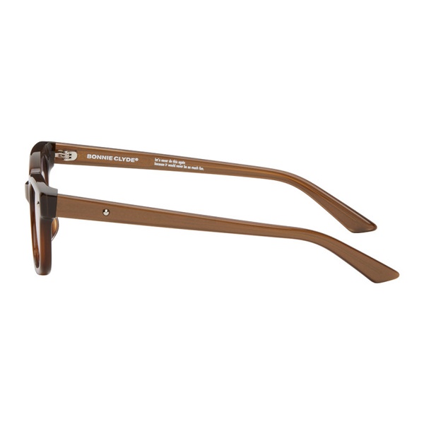  BONNIE CLYDE Brown Checkmate Sunglasses 241067F005038