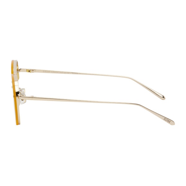  BONNIE CLYDE Gold Traction Sunglasses 241067F005001