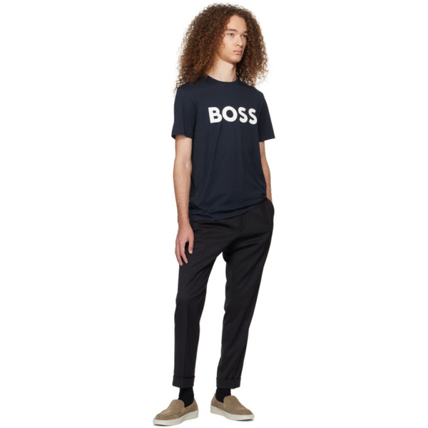  BOSS Navy Printed T-Shirt 241085M213034