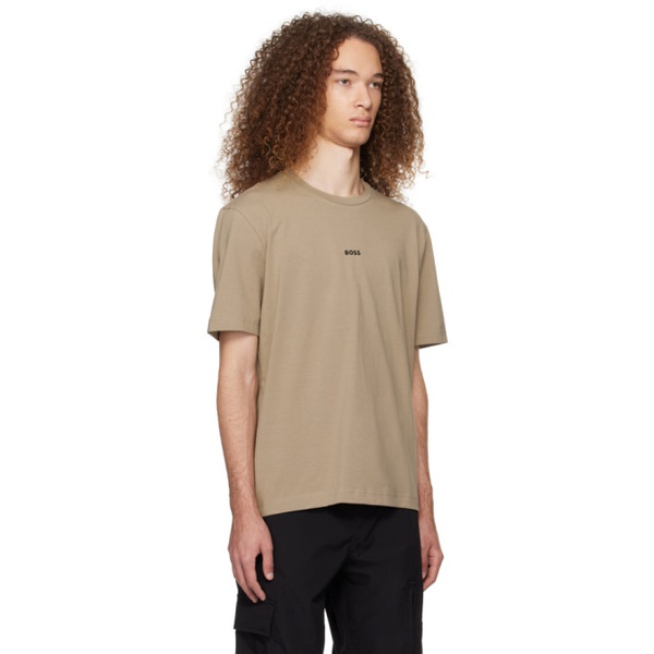  BOSS Brown Bonded T-Shirt 241085M213037