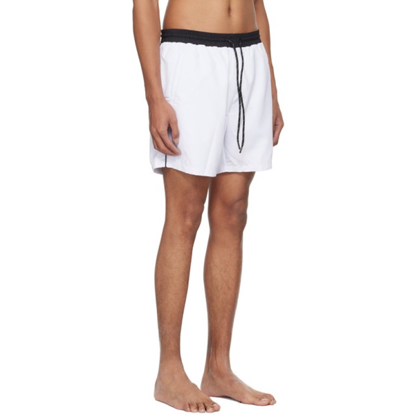  BOSS White Contrast Swim Shorts 241085M208002