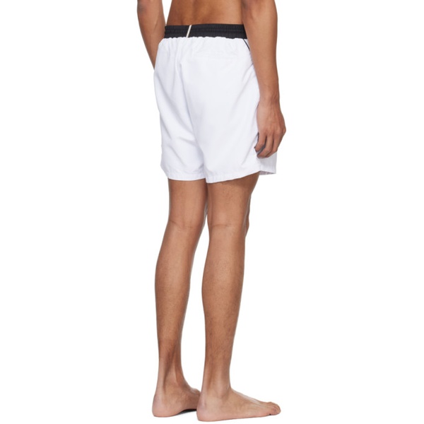  BOSS White Contrast Swim Shorts 241085M208002