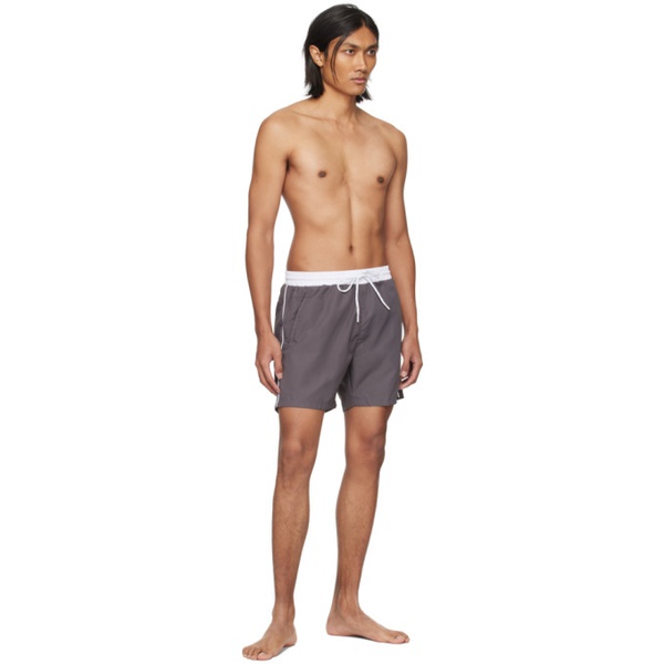  BOSS Gray Contrast Swim Shorts 241085M208003