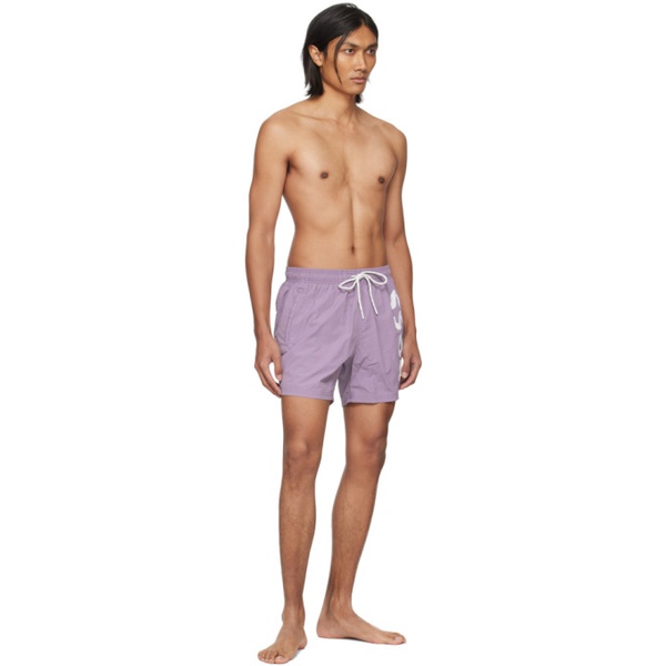  BOSS Purple Large Print Swim Shorts 241085M208008