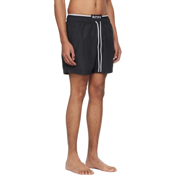  BOSS Black Stripe Swim Shorts 241085M208010