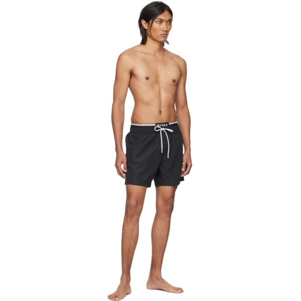 BOSS Black Stripe Swim Shorts 241085M208010