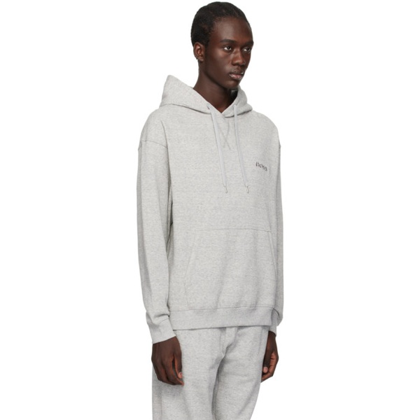  BOSS Gray Embroidered Hoodie 241085M202006