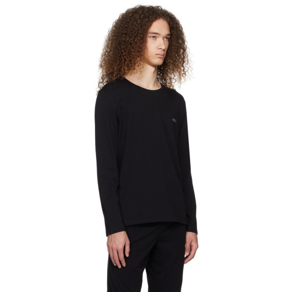  BOSS Black Embroidered Long Sleeve T-Shirt 241085M213005