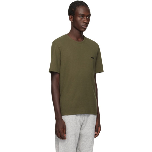  BOSS Khaki Embroidered T-Shirt 241085M213016