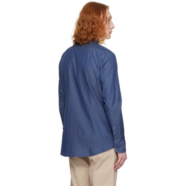  BOSS Blue Slim-Fit Denim Shirt 241085M192018