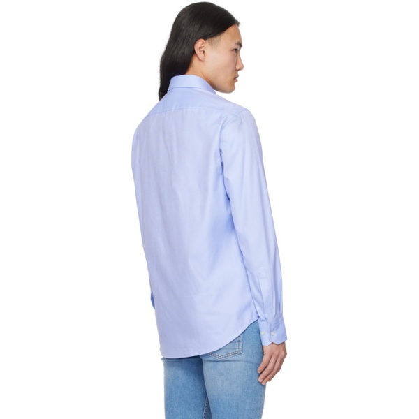  BOSS Blue Spread Collar Shirt 241085M192003