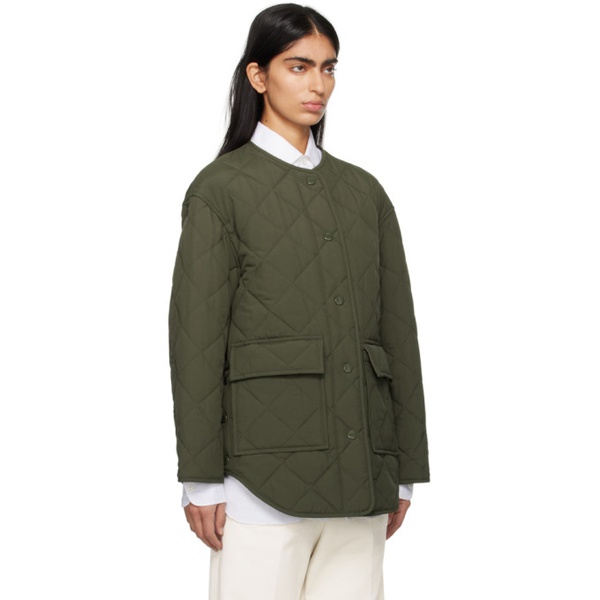  BOSS Khaki Quilted Jacket 241085F063002