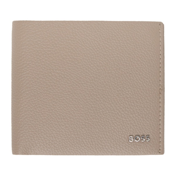  BOSS Beige Leather Wallet 241085M164000