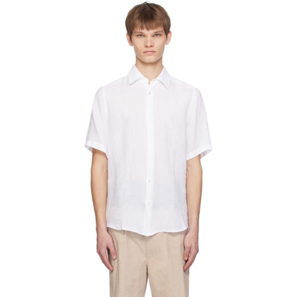  BOSS White Regular-Fit Shirt 241085M192042