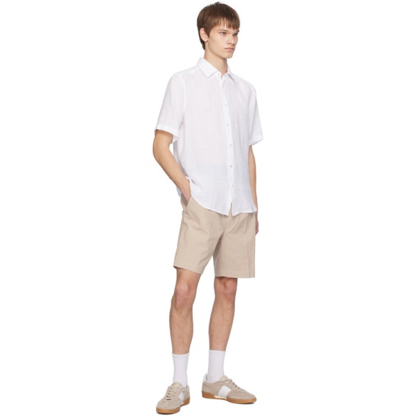  BOSS White Regular-Fit Shirt 241085M192042