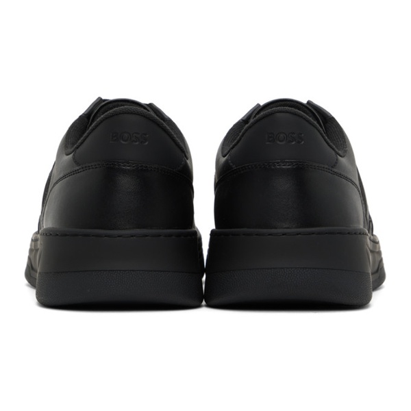  BOSS Black Leather Sneakers 231085M237018
