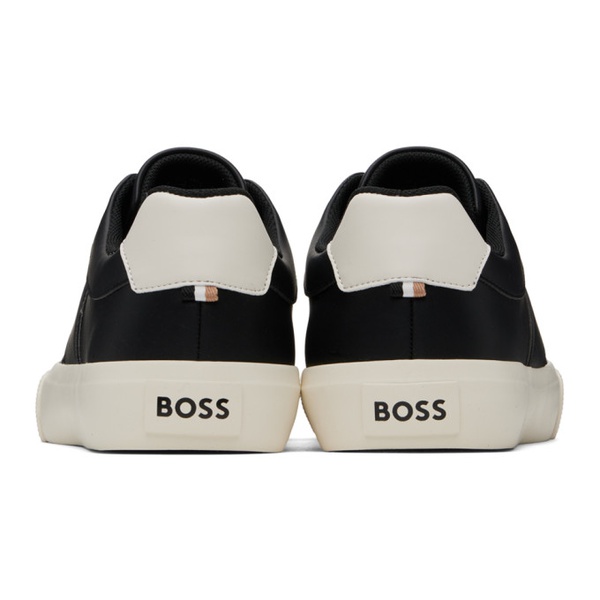  BOSS Black Cupsole Lace-Up Sneakers 241085M237050