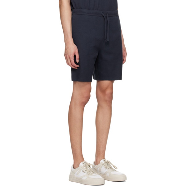  BOSS Navy Embroidered Shorts 241085M193023