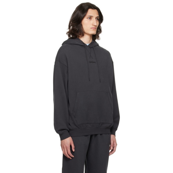  BOSS Black Embroidered Hoodie 241085M202032