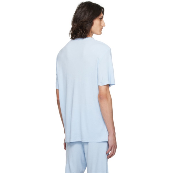  BOSS Blue Embroidered T-Shirt 241085M213065