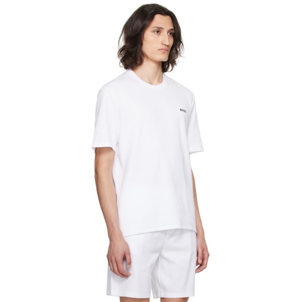  BOSS White Embroidered T-Shirt 241085M213067