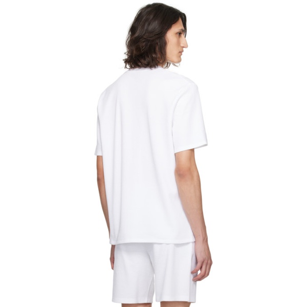  BOSS White Embroidered T-Shirt 241085M213067