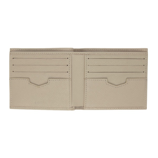  Taupe Embossed Leather Logo Lettering Wallet 241085M164009