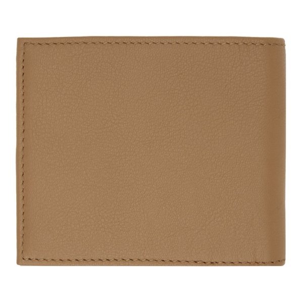  Brown Matte Leather Embossed Logo Wallet 241085M164012