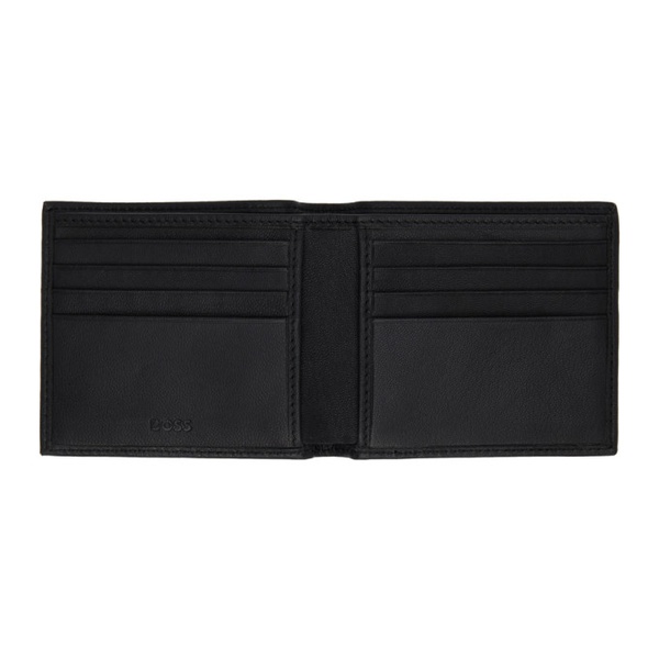  Black Matte Leather Embossed Logo Wallet 241085M164013